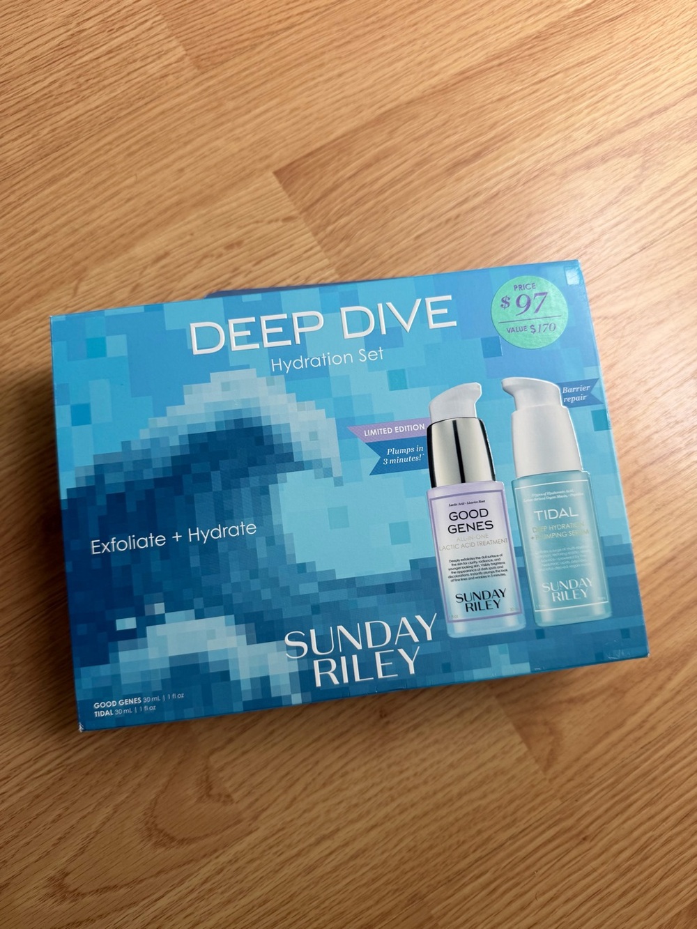 Sunday Riley Deep Dive Hydration Set - New in Box - Good Genes & Tidal Serum
